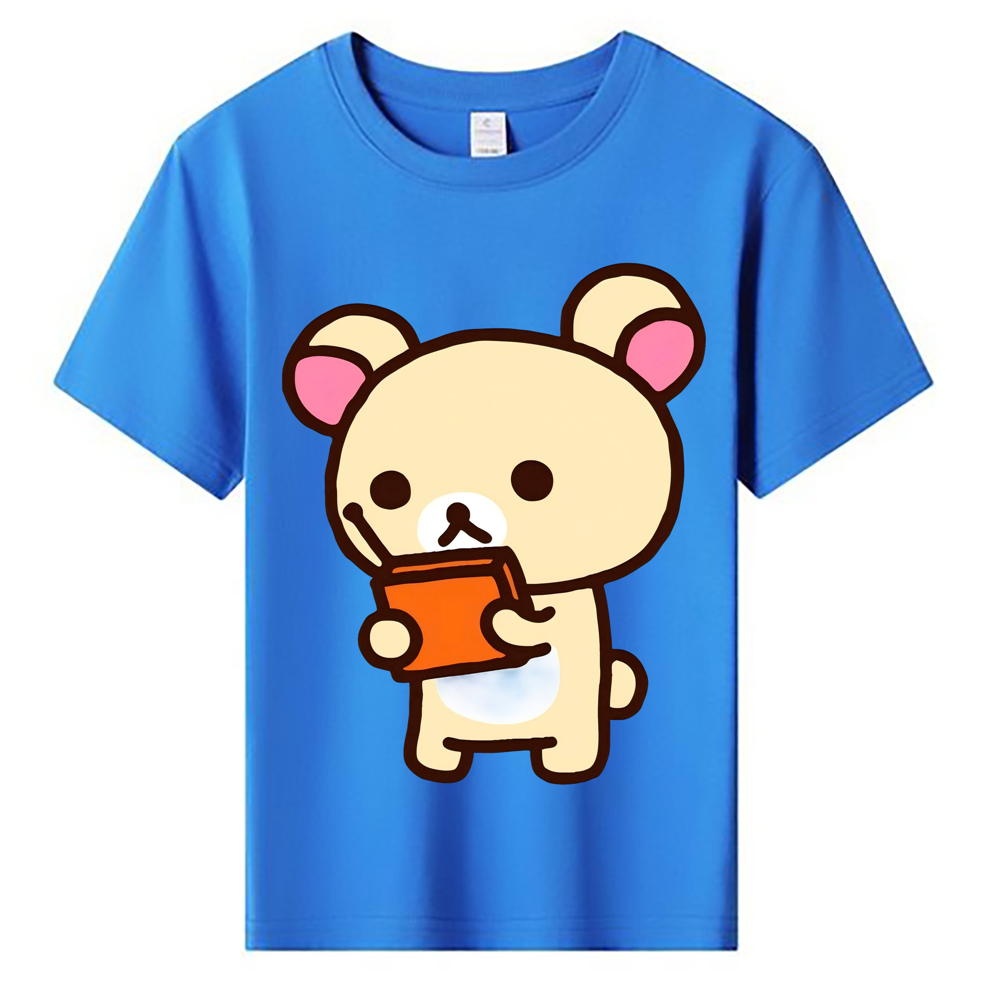 （画像用） リラックマ リラックマ キイロイトリ Rilakkuma Korilakkuma Kiiroitori 綿100％キッズTシャツ（フロントプリント）